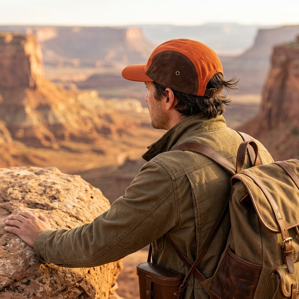 TdmaCiu™ Burnt Orange Canvas Camp Cap