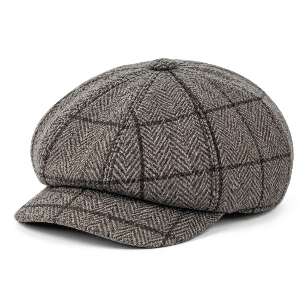 TdmaCiu™ Camel Herringbone Newsboy Cap