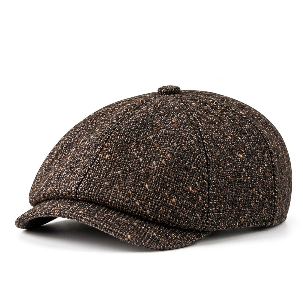 TdmaCiu™ Charcoal Donegal Tweed Newsboy Cap