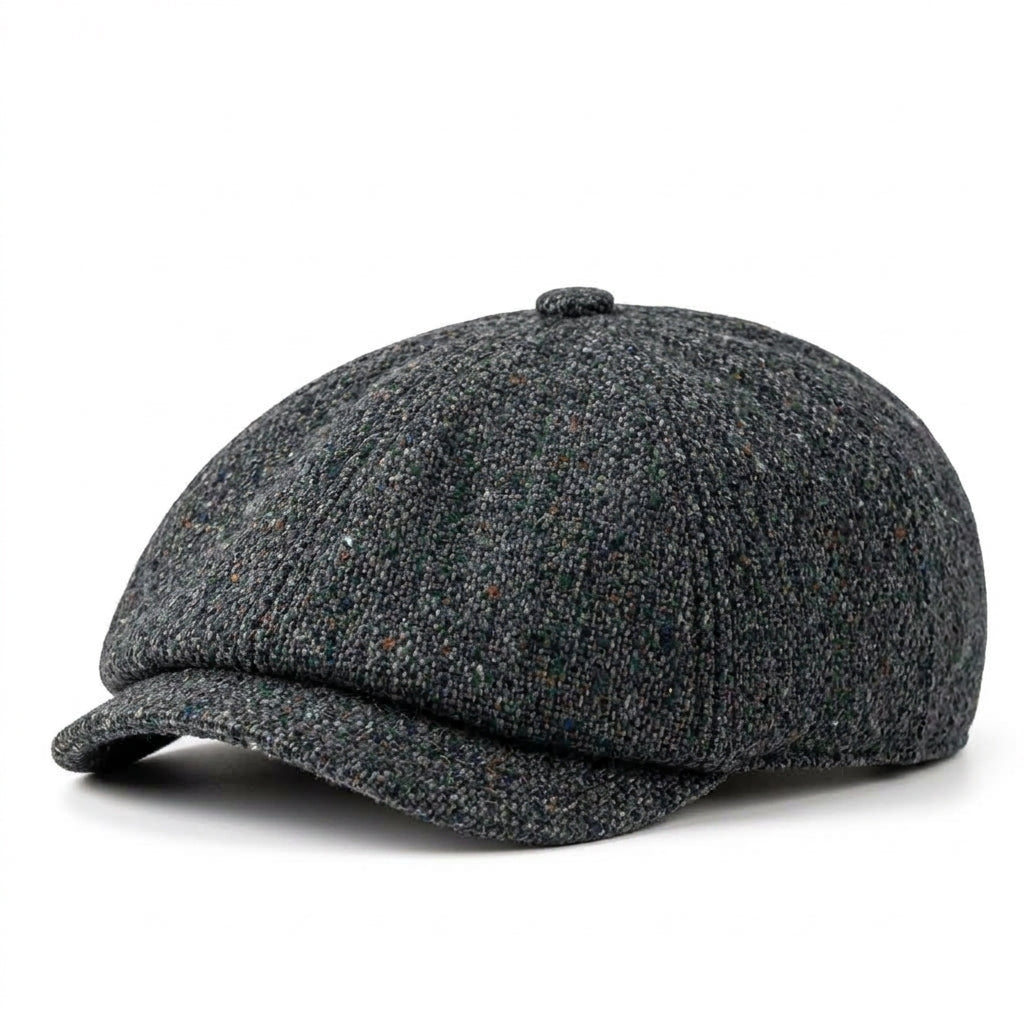 TdmaCiu™ Charcoal Donegal Tweed Newsboy Cap