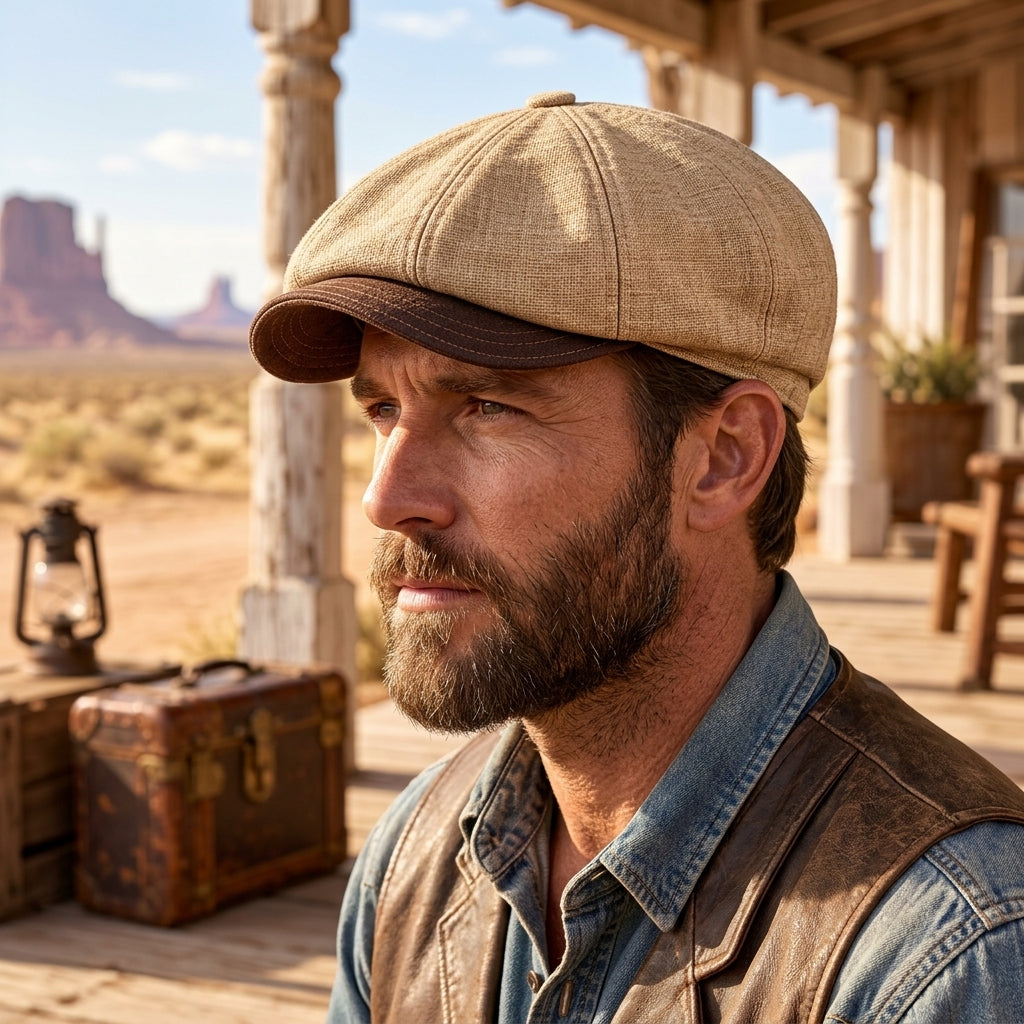 TdmaCiu™ Sand Linen Newsboy Cap