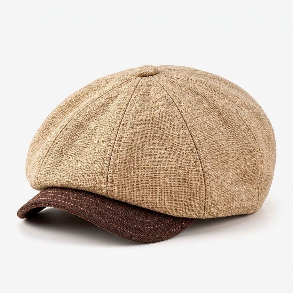 TdmaCiu™ Sand Linen Newsboy Cap