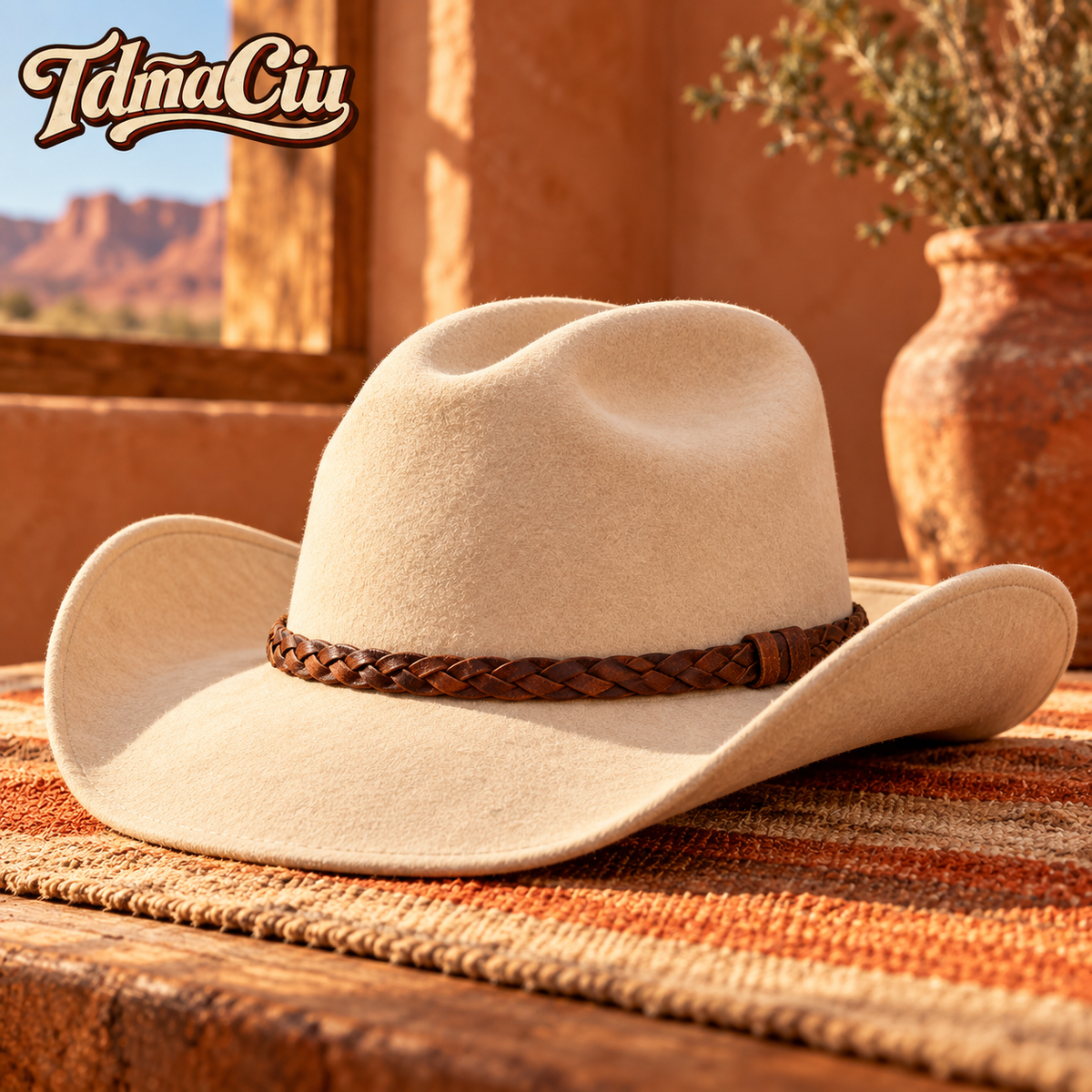 TdmaCiu™ Bone Cream Western Felt Hat
