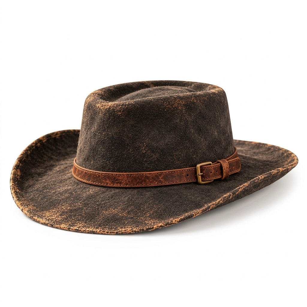 TdmaCiu™ Distressed Black Gambler Hat