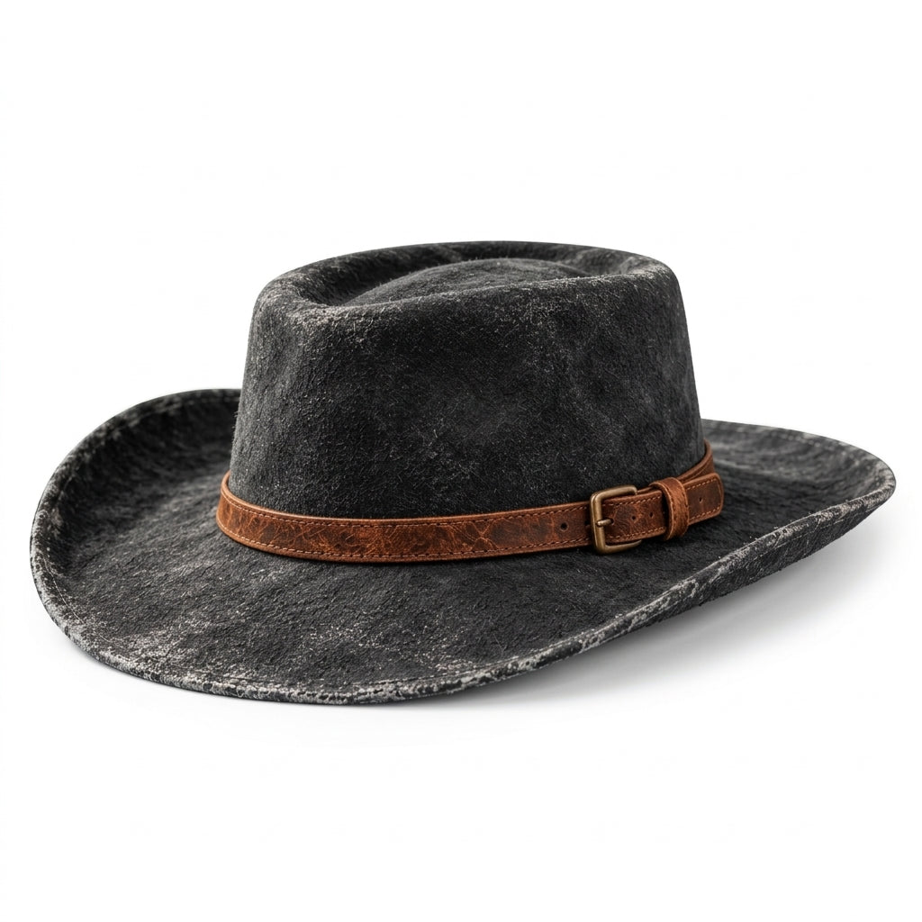 TdmaCiu™ Distressed Black Gambler Hat
