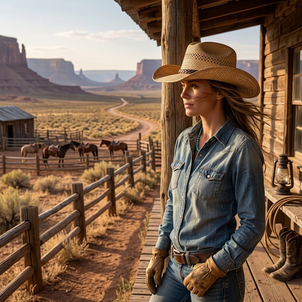 TdmaCiu™ Natural Straw Ranch Cowboy Hat