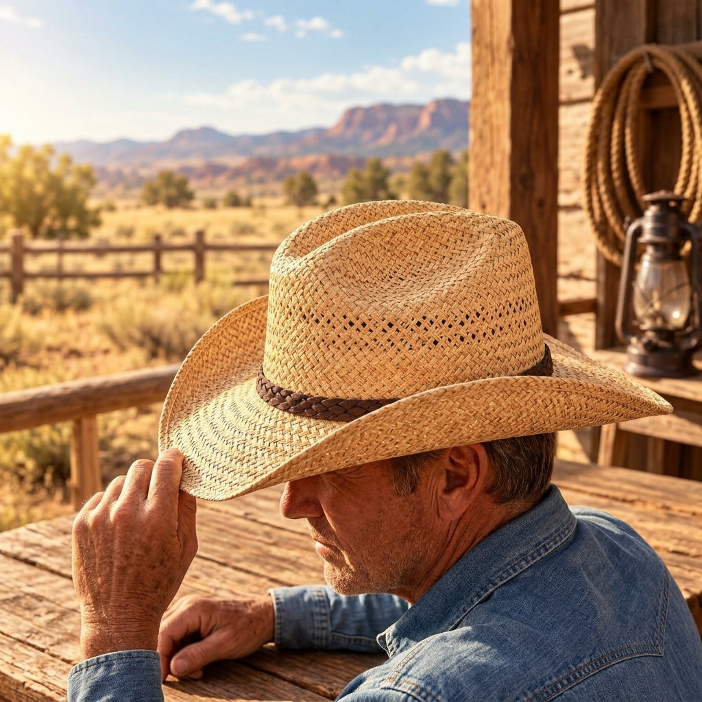 TdmaCiu™ Natural Straw Ranch Cowboy Hat