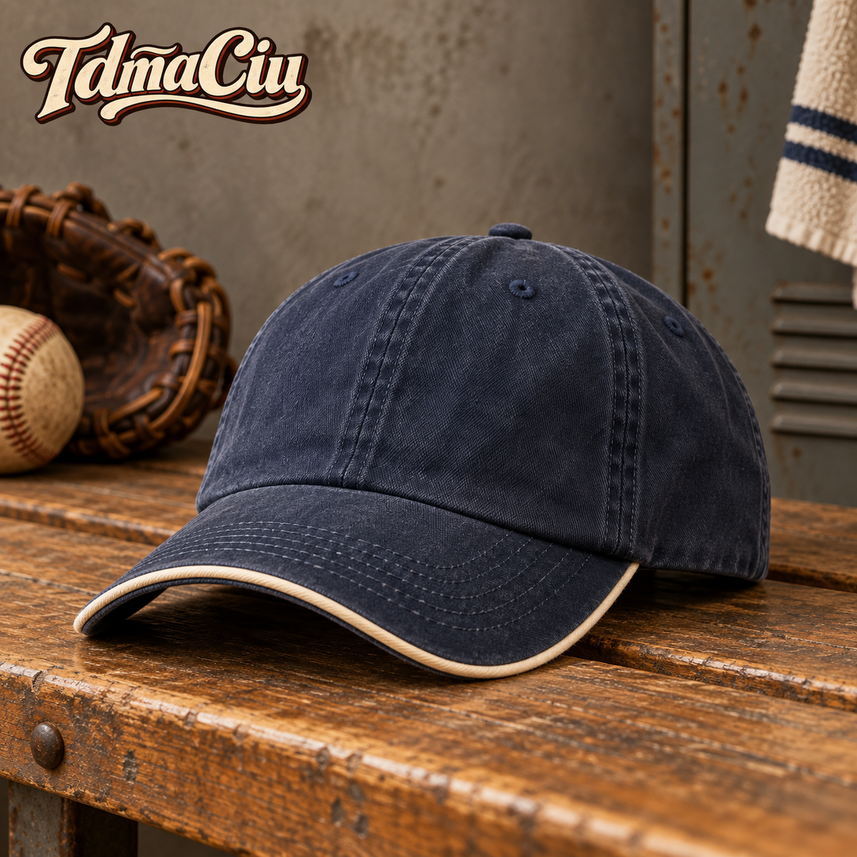 TdmaCiu™ Faded Navy Contrast-Piping Cap