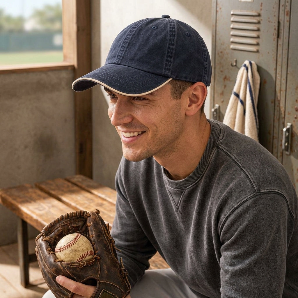 TdmaCiu™ Faded Navy Contrast-Piping Cap