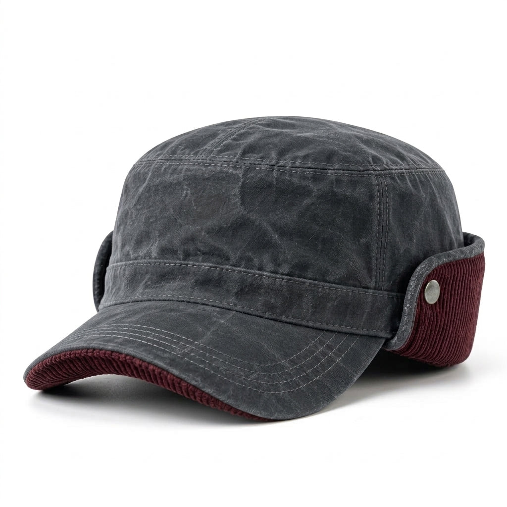 TdmaCiu™ Olive Waxed Canvas Ear-Flap Cap